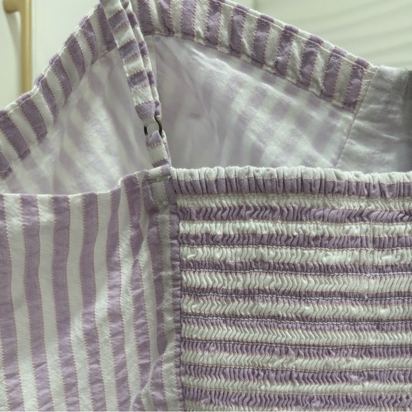 Anthropologie Striped Smocked Bustier Crop Top Size Small - Picture 5 of 7